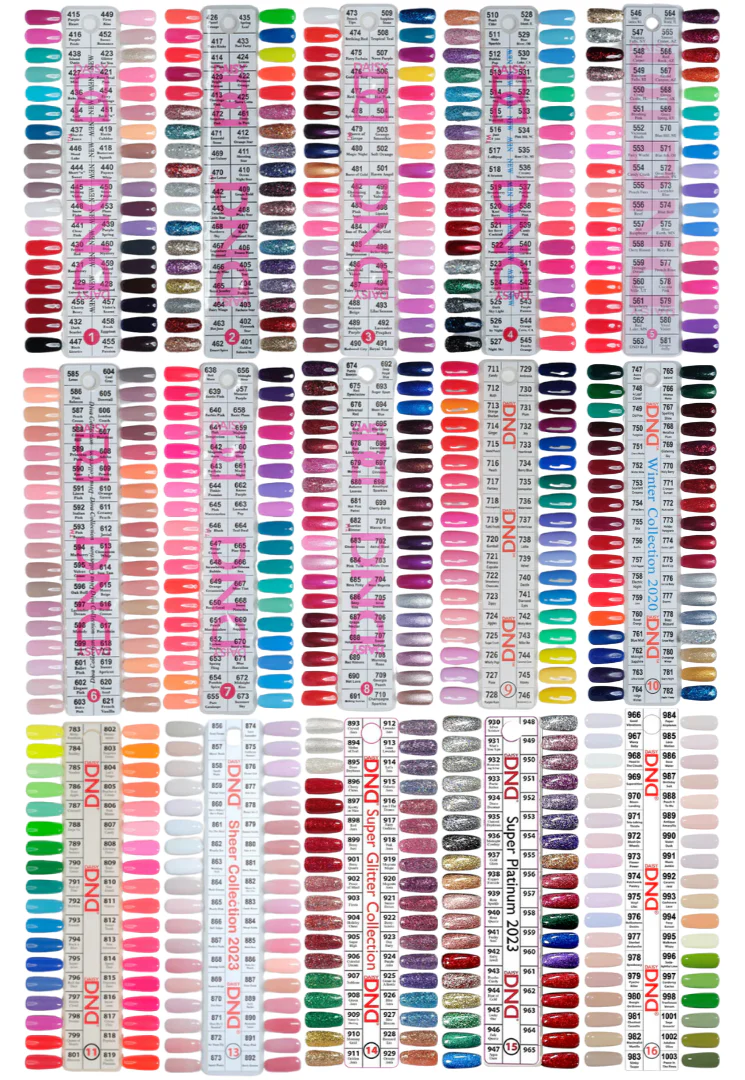 DND Whole Collection Sample Chart (15 Sets)