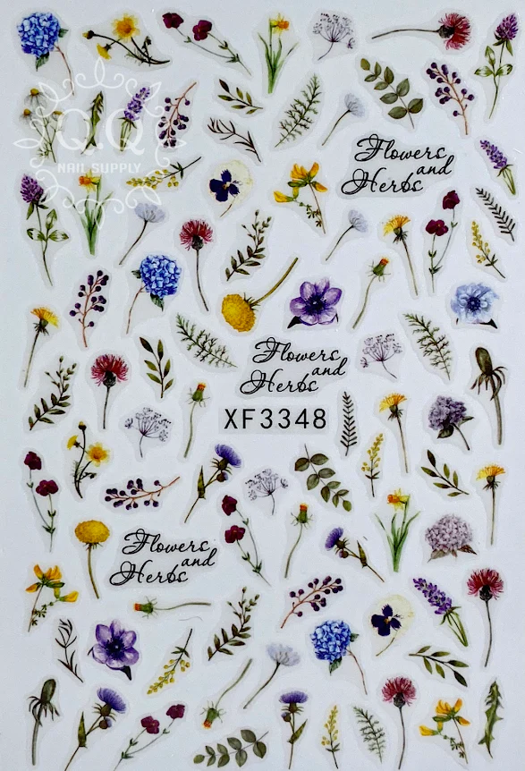 Colorful Flower Nail Art Stickers (10 Designs) - Image 10