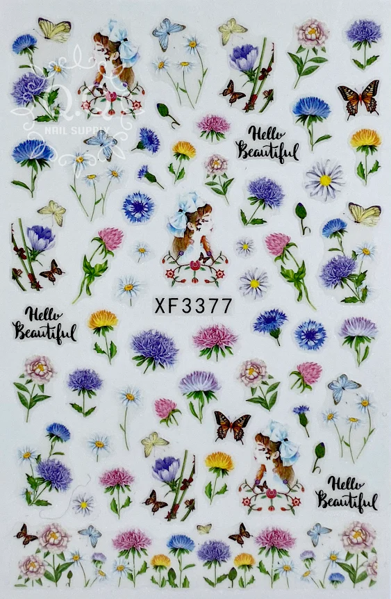 Colorful Flower Nail Art Stickers (10 Designs) - Image 4