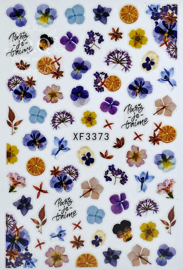 Colorful Flower Nail Art Stickers (10 Designs) - Image 5