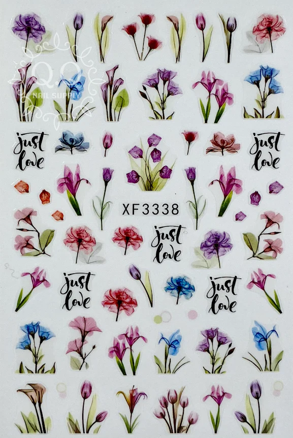 Colorful Flower Nail Art Stickers (10 Designs) - Image 6
