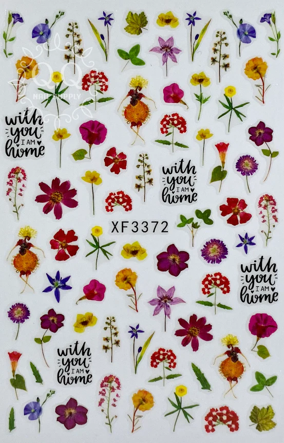 Colorful Flower Nail Art Stickers (10 Designs) - Image 7