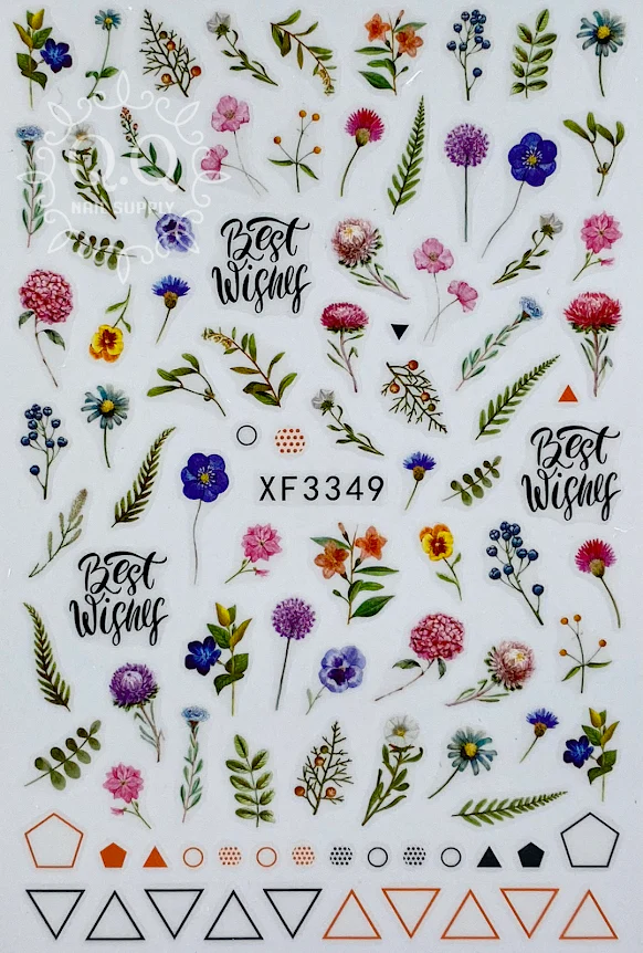 Colorful Flower Nail Art Stickers (10 Designs) - Image 8