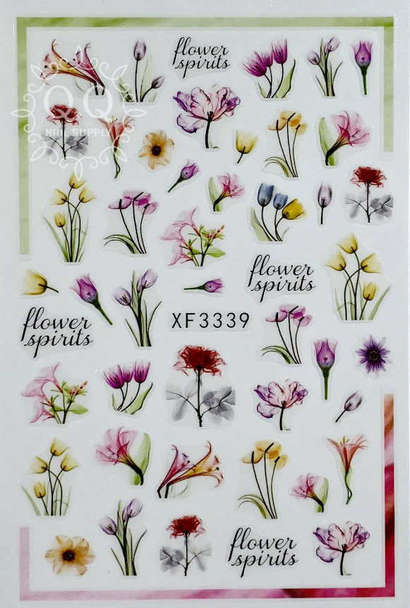 Colorful Flower Nail Art Stickers (10 Designs) - Image 9