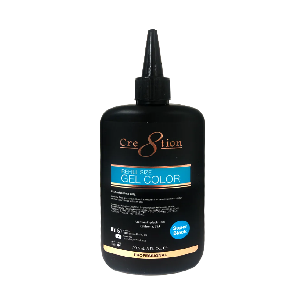 Cre8tion Super Black Gel Polish (8oz)