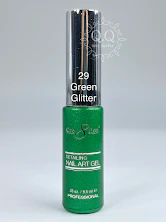 Cre8tion Detailing Nail Art Gel - 29 Green Glitter - Image 2
