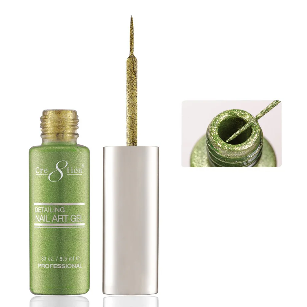 Cre8tion Detailing Nail Art Gel - 40 Green Blue Platinum