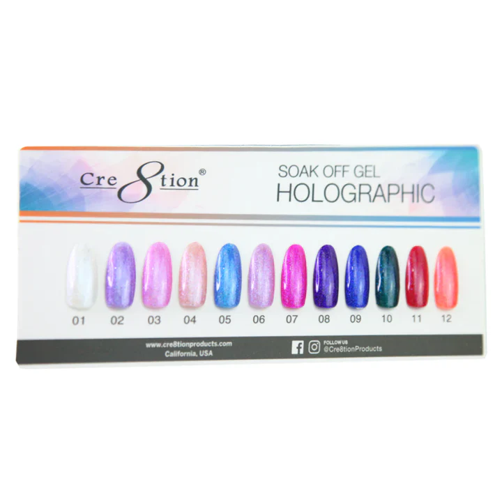 Cre8tion Soak-Off Gel Holographic Collection (18 Colors) - Image 3