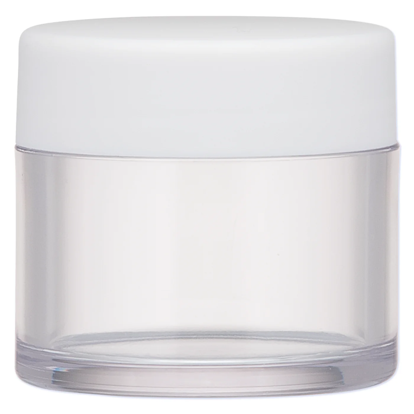 Empty Plastic Clear Jar - White Lid (1.7oz)