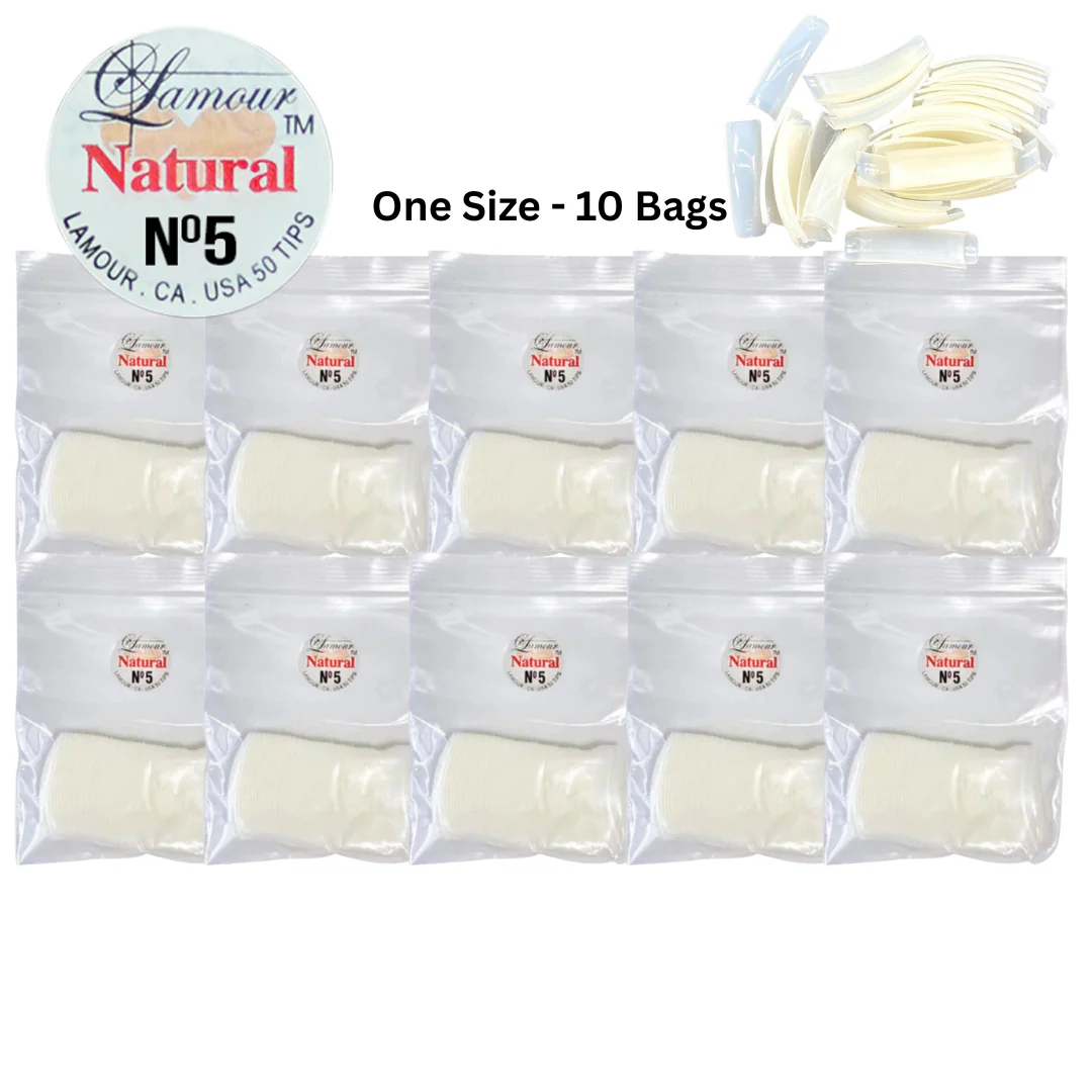 Lamour Natural Tips Bag (500 Tips) - Sizes 0-10 - Image 6
