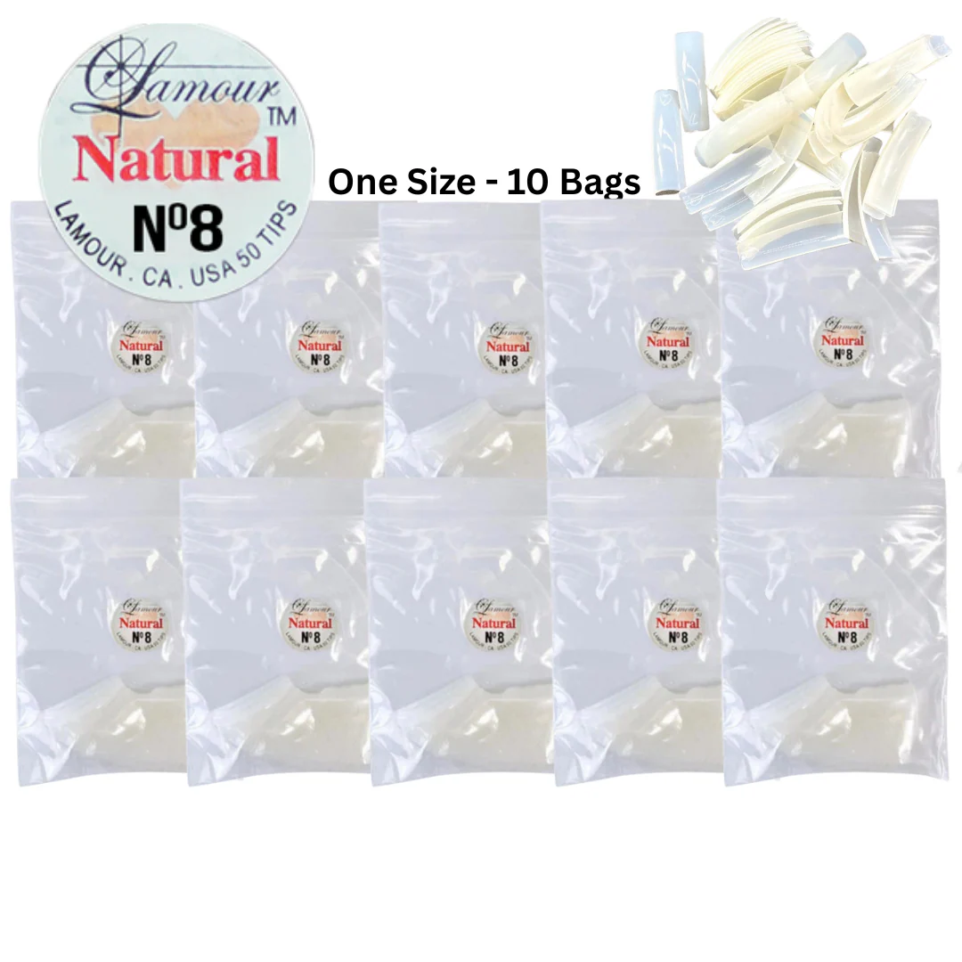 Lamour Natural Tips Bag (500 Tips) - Sizes 0-10 - Image 9