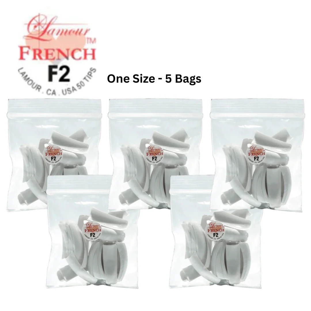 Lamour White French Tips (Bag of 250 Tips) - Size (0-10) - Image 3