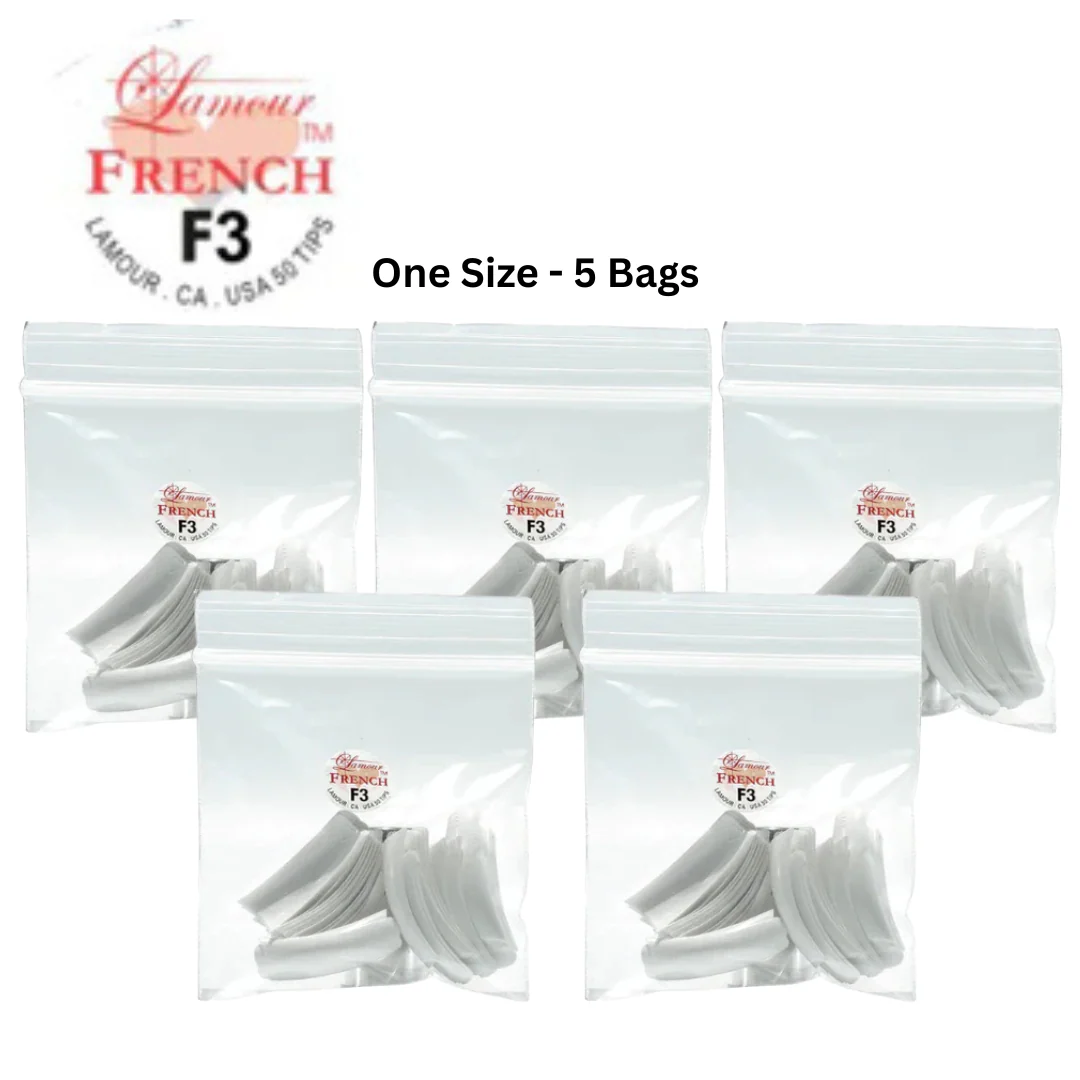 Lamour White French Tips (Bag of 250 Tips) - Size (0-10) - Image 4