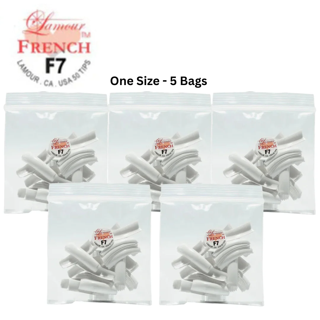 Lamour White French Tips (Bag of 250 Tips) - Size (0-10) - Image 8