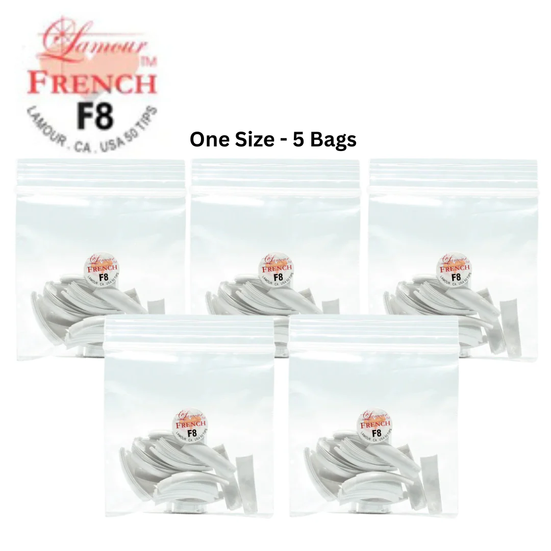 Lamour White French Tips (Bag of 250 Tips) - Size (0-10) - Image 9