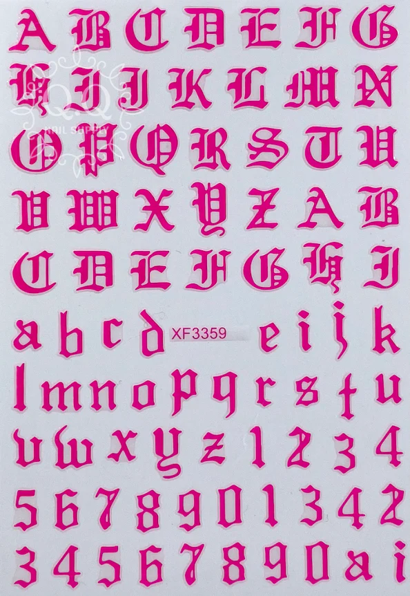 Letter Nail Art Stickers (12 Designs) - Image 7