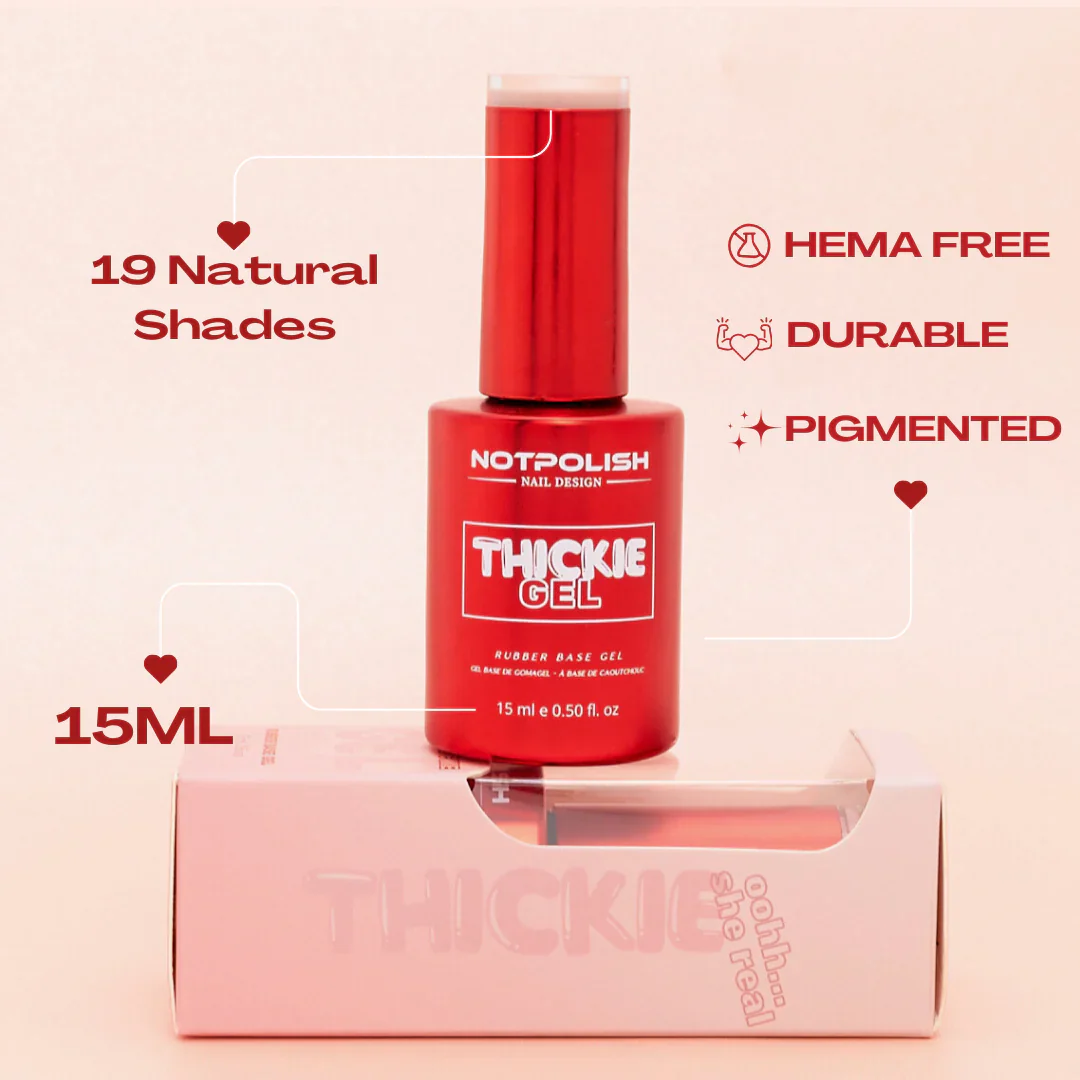 Not Polish Thickie Rubber Base Gel - TG01 Glassy (0.5oz) - Image 3