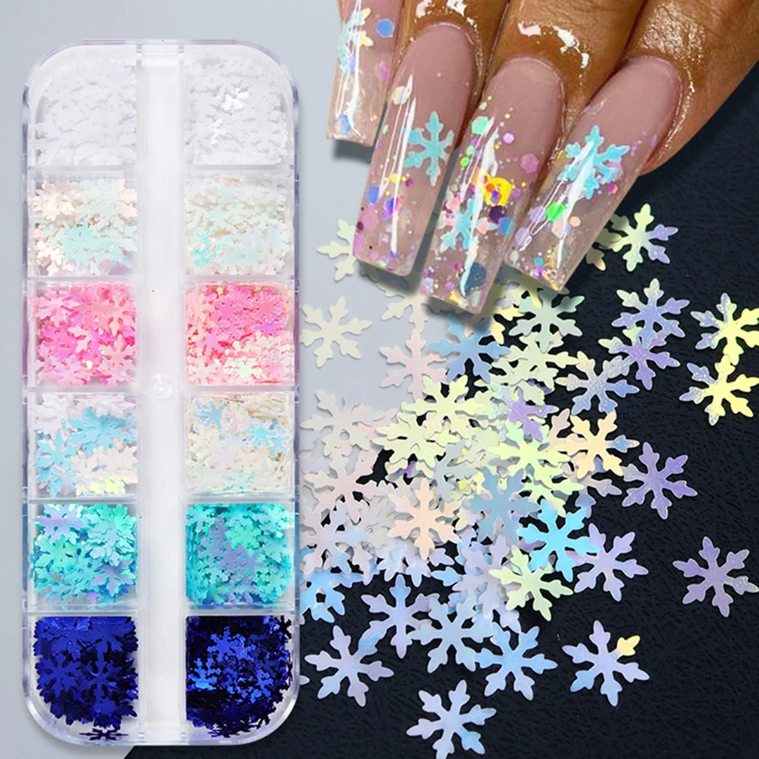 Snowflake Sequins (12pk) - Image 2